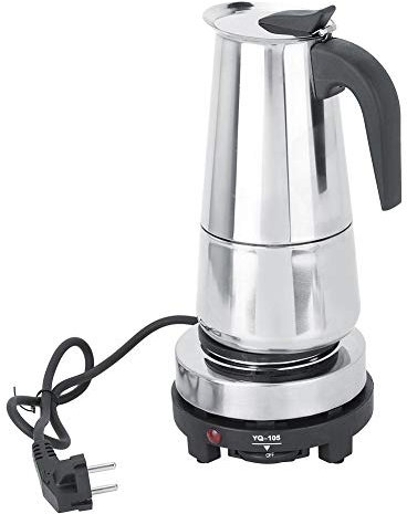 Oumij1 Cafetière électrique 450 ml - Cafetière en acier inoxydable - Cafetière italienne - pour la maison, le bureau, le café, prise EU 220-240V