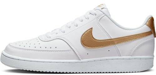 Nike Femme Court Vision Low Next Nature Sneaker, White Metallic Gold White, 37.5 EU