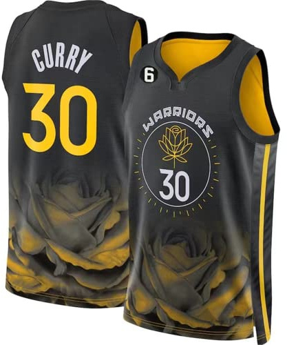 Basketball Jersey Shirt für Erwachsene, Basketball ärmelloser Anzug, T-Shirt Weste für Jugend, Sweatshirt, # 30 Black, L