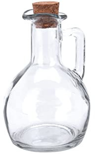 La zappa Set Oliera e Acetiera in vetro con manico ed imboccatura a tappo di sughero (2 Pezzi, 150 ml)