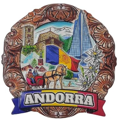Imán 3D para nevera Andorra, recuerdo de viaje, decoración de nevera, calcomanía magnética, colección artesanal de resina