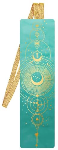 moses. libri_x Lesezeichen mit Band Mond Cosmic türkis 17,5 cm