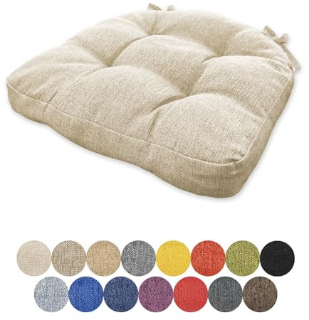 Lsjoaw Cuscino Sedia Trapuntato 40X40X38X6cm Cuscini per Sedia Cucina Coprisedie Cucina con Laccetti Cuscini Sedia Tinta Unita Cuscini Cucina Cuscini Coprisedia da Cucina 1 pezzi Color#1