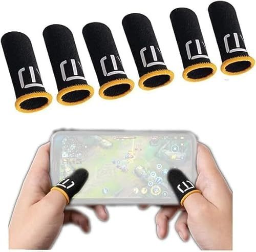 6 Stück Fingerlinge Finger Sleeve Gaming Fingerling Mobile Gaming Finger Sleeve Handyspiel Fingerling Spiel Daumen Ärmel Fingerhülse für Handy Gaming Atmungsaktive Daumenhülle für Männer Frauen