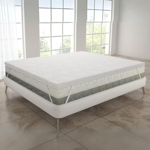 MAXIME MAISON - Topper Viscoelastico (180x190cm) Memory Foam Mattress Topper Colchon Viscoelástico Made in Italy - del Corazón de Italia a Tu Cama