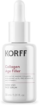 Korff Antiaging Ansiktsserum, Collagen Age Filler, Intensiv korrigering mot rynkor och djupfuktning, Marin Kollagen, Hyaluronsyra och Vitaminer, 30 ml