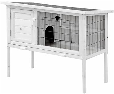 Vente-unique - Conejera Lapius - L 91cm x A 45cm x H 70cm - Pino - Blanco
