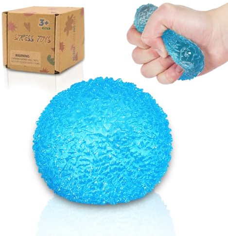 Graphinza Squeeze Toys for Kids, 2.36in Stress Relief Balls, Durable & Safe Stress Toys for Boys and Girls Age 3+, Ideal for Autism, Adults, and Classroom Rewards (Blue)