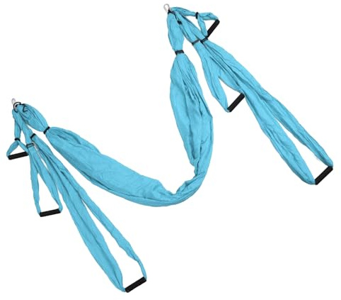 KIMISS Aerial Yoga Swing Set - Justerbar Yogahängmatta i Polyester Bomull för Förbättrad Förmåga och Styrka (Lake Blue)