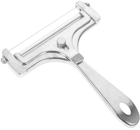 POPETPOP Cortador de Queso de Acero Inoxidable 4 Alambres 304, Cortador de Mantequilla Ajustable para Láminas, Herramienta Manual para Cocina y Corte de Quesos en Bloque, Uso Doméstico