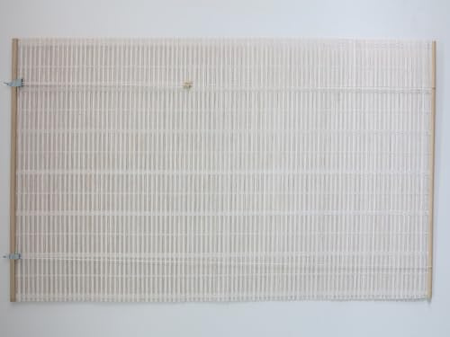 VERDELOOK | Tapparella Africa Bianca 100x160 cm in Bambù con Listelli da 20 mm, Tenda Arrotolabile con Carrucola, Tapparella Ombreggiante per Balcone, Terrazza e Giardino