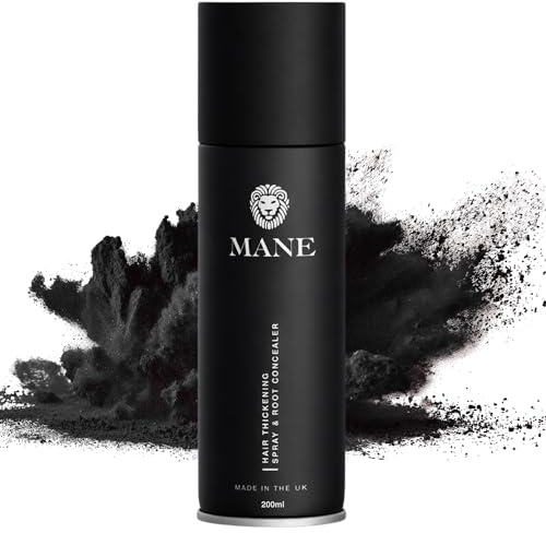 Jet Black - Hair Thickening Spray by Mane UK - for Hair Loss and Thinning Hair and to conceal roots