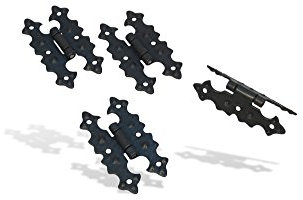 10 X Scharniere Alte Schwarz Beschläge im restaurierungsshop Möbelbänder SYMMETRISCH