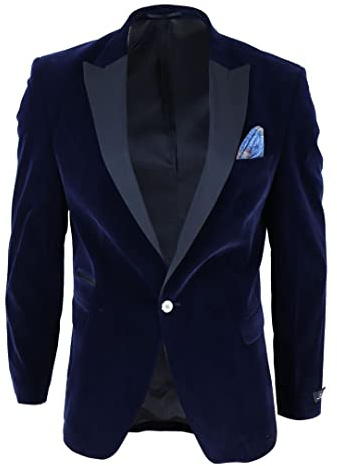 Blazer Homme Veste Fermeture 1 Bouton Velours Doux Style Smoking Chic Tendance Coupe ajustée