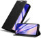 Cadorabo Hülle kompatibel mit LG K61 aus Premium Kunst Leder Flip Klappbare Stoßfeste Magnetische [Standfunktion] [Kartenfächern] Cover Hülle für LG K61 Tasche in Schwarz