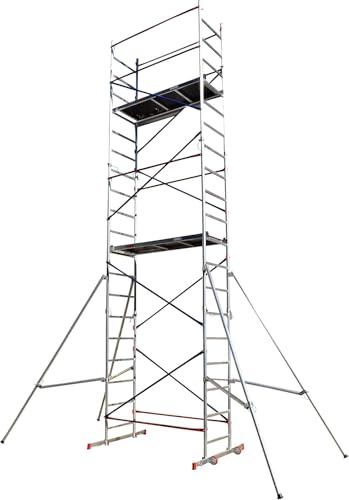 Home Master DIY Scaffold Tower | Aluminium At-Home Scaffolding | 150kg Load Capacity, Quick Assembly, Trapdoor Platform | 7m