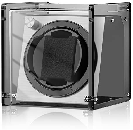 Watch Winder Smith® Remontoir pour Montre Automatique, Artisanat PE, Moteur Japonais Ultra-Silencieux - Remontoir de Montre Automatique adapté à Une Montre（Gris）