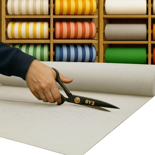Byour3 - Tessuti Per Tende Da Sole IMPERMEABILE Per Barca - Stoffa al metro da Esterno Per Gazebo Pergole Traspirante Frangisole Frangivento Copertura Solare a Metraggio No Pvc (Naturale, Largh 295cm)