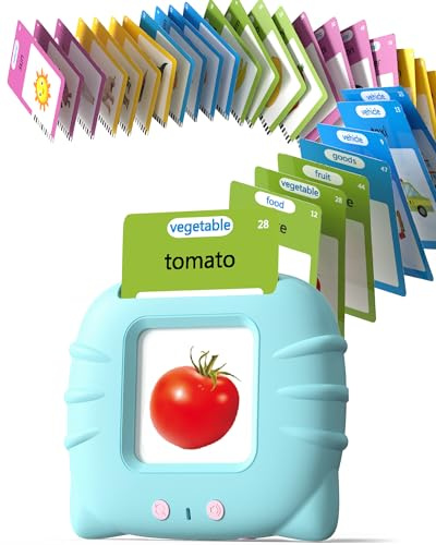 Airbition Talking Flash Cards for Toddlers 1 2 3 4 Year Olds, Montessori Language Learning Toys with 224 Words, Pocket Speech Therapy Toys, and Speech Development Educational Playthings for Children