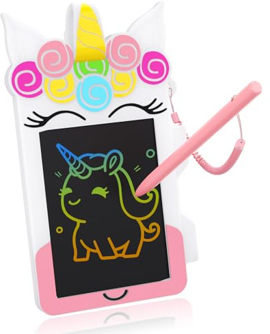 HOMESTEC Einhorn Kinder Zeichentafeln 4,5 Zoll, LCD Schreibtafel, Kinderspielzeug für 2 3 4 5 6 Jahre alte Jungen Mädchen Geschenke