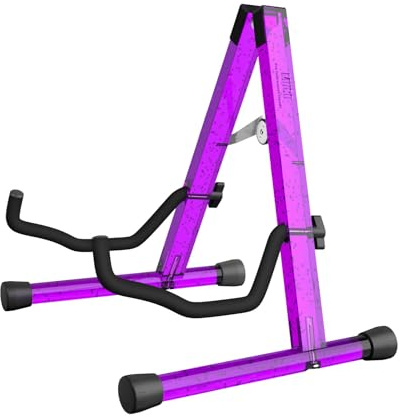 MUSO Support de guitare acoustique, support de guitare électrique classique en acrylique, support pliable pour guitare basse, accessoires de guitare (bulle violette)