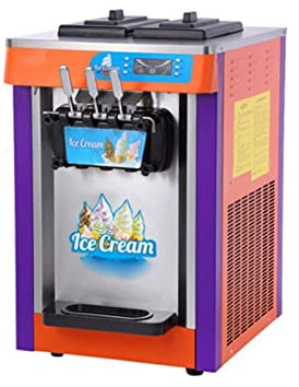 SmPinnaA Macchina per Gelato Macchina per Gelato Soft Compressore 3 Coni Gusto,Orange