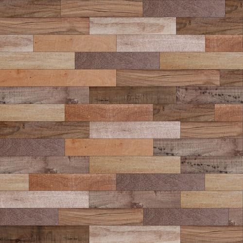 CHDITB Wood Grain Wallpaper Self Adhesive,Brown Wood Effect Sticker(44x300cm)Wooden Stickrs Self Adhesive,Brown Oak Wooden Grain Vinyl Peel Stick Film Counter Top Covering Furniture Cabinets Wardrobe