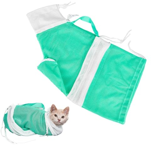 Yumneo Cats Shower Net Bag - Breathable Cat Bathing Bag,Loose and Removable Pet Grooming Bath Bag for Bathing Daily Clean