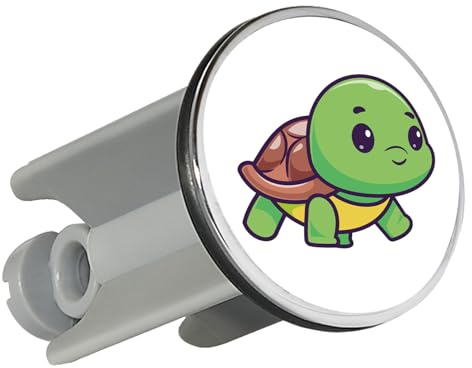 Huuraa Waschbeckenstöpsel Baby Schildkröte Comic 4cm höhenverstellbar Abflussstopfen Geschenkidee