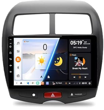BOBOBH 9-tums Android 14 bilradio för Mitsubishi ASX 1 (2010–2016) | 2 DIN-bilradio med pekskärm med Bluetooth, CarPlay, GPS, Wi-Fi, röstkommandon och rattkontroller (B7 1 GB + 32 GB)