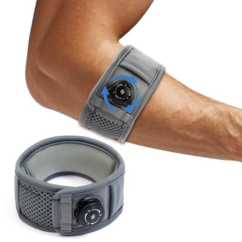 Codera Epicondilitis Hombre Mujer, Codera Tendinitis Codo de Tenista y Golfista, Banda/Cincha Epicondilitis Ajustable para Dolor de Codo, Brazalete Epicondilitis para Padel y Coderas Gym, XL