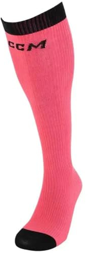 CCM SOCKLINERK - Calzini da hockey per bambini, OSFA 32-36, Colore: rosa., Einheitsgröße