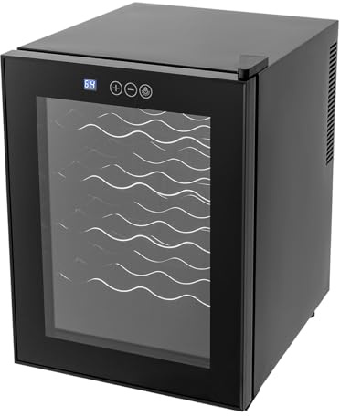 Frigorífico para vino (20 botellas, 48 litros, con puerta de cristal templado, pantalla LED, control táctil de 12 – 18 ℃, bajo dB, refrigerador de vino independiente, temperatura constante)