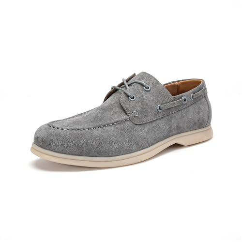 Allthemen Chaussures De Bateau Homme Suède Oxford Basse Derby à Lacets | Confortable Décontracté,Aération,Vintage Sportives,Legers Respirant,Tête Ronde Fond Plat,Semelle En Tpr Antidérapant Et Doux