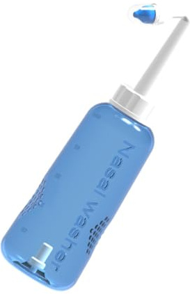 Generic Irrigador Nasal de Plástico Transparente de 500 Ml Válvula Automática, Limpiador Nasal para Adultos, Botella para Limpieza y Lavado de Fosas Nasales en Casa