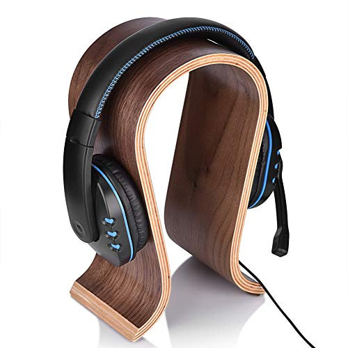 Annadue U Shape Wooden Headphone Holder, Wooden Headphone Desk Stand, Stable Base, for Home, Office, Study, Shop, and Many Other Places.