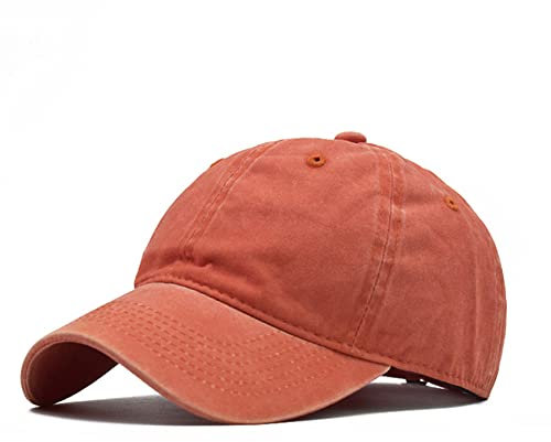 Durio Baseball Cap Herren Damen Unisex Kappe Verstellbare Baumwolle Outdoor Running Freizeit Basecap Hut Orange Einheitsgröße