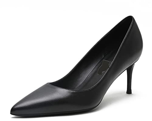 Tacchi Alti per Le Donne Opaco Décolleté da Donna da Indossare Scarpe da Sposa per la Festa di Nozze Causale Nero 34 EU