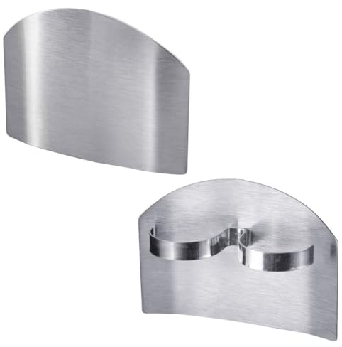 Westmark protection des doigts – outil de cuisine pour couper les fruits et légumes en toute sécurité, protège-doigts de haute qualité – acier inoxydable, 2 pièces, Argenté