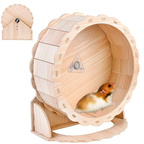 Nizirioo Rueda De Ejercicio Para Hámster 26cm Rueda De Hámster Silenciosa, Rueda De Hámster De Madera Ruedas De Ejercicio Rueda Hamster Rueda Para Correr Para Jerbos Chinchillas Mascotas Pequeñas