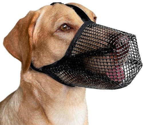 Maulkorb für Hunde, Maulkorb mittlere Hunde, Maulkorb für Große Hunde, Maulkorb Hund mit Abgerundetem Mesh und Verstellbare Schlaufe, Hundemaulkorb zum Verhindern von Fressen, Beißen, Kauen (L)