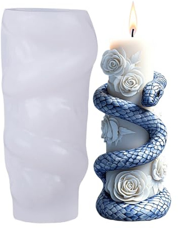 Moule Bougie De Serpent, Moule Silicone Bougie, Decoration Serpent Gothique Pour Masion, 3D Moules Résine Époxy De Animaux Art Craft
