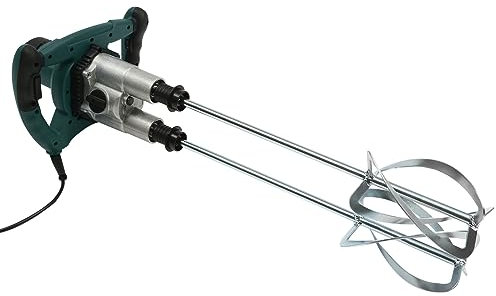 2800W Doppel Rührwerk Mörtelrührer, Elektrischer Beton mit 6-Gang-Einstellung Mischstäbe Ergonomischem Griff M14 Handrührwerk Für Bitumen Zementschlam