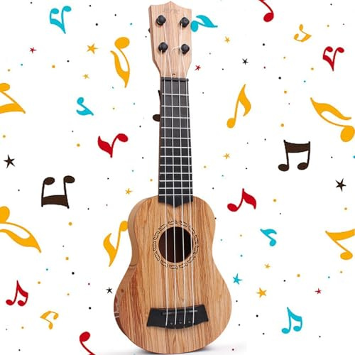 38CM Enfant Mini Guitare, Ukulele Enfants Instrument, Ukulélé pour Enfants, Guitare Enfant, Jouet Musical de Guitare, avec 4 Cordes Réglables, pour Tout Petits, Débutants, Garçons, Filles