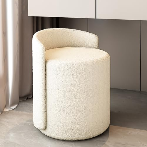 Silla de maquillaje cosmética, taburete de dormitorio, asiento de tocador ancho y cómodo, estable y de apoyo, perfecto para salas de estar y dormitorios (azul oscuro y gris claro)