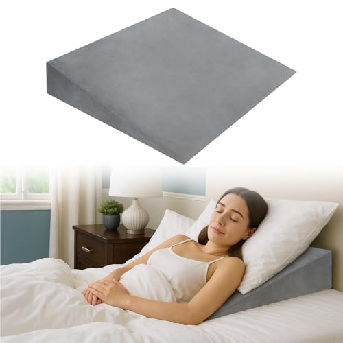 GREENSAPPIRE Premium Keilkissen für Bett & Sofa – 2-Zonen-Komfortsystem | Reflux- & Schlafhöherlagerungskissen | Ergonomischer Matratzenkeil | Lesekissen, Rückenstützkissen & Beinkissen (Gray 80cm)
