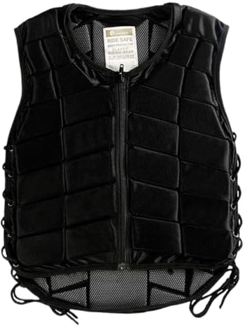 Gilet d'équitation de sécurité, protection contre les chocs, gilet d'armure avec fermeture éclair, sangle réglable, doux et respirant, pour femmes, garçons, filles et enfants, style 1. Articles de