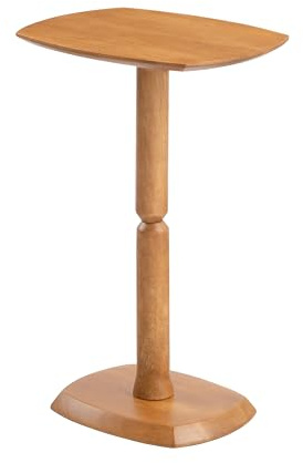 MH London Cooper Side End Table - 56cm Tall Solid Mango Wood Accent Table - Handmade Mid Tone Honey Finish Nightstand for Living Room, Bedroom & Small Spaces