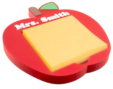 Image Industry Personalised Apple Sticky Note Holder | Custom Teacher Desk Organiser | Made in the UK