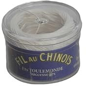 Bobine De FIL AU CHINOIS en LIN A Coudre 30 Mètres/N°40 Couleur BLANC - Idéal Surpiqûres, Jeans et Cuir, Couture solides Boutons, Bricolage, Reliure Maquettes,Tissus Épais, Bijouterie, Colliers.